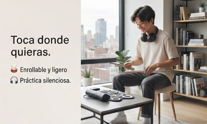 BeatFlex / Batería Electrónica Portátil / Lleva el ritmo contigo y toca donde quieras.